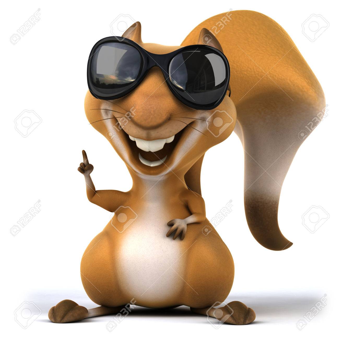 Squirel with  sunglasses smiling at camera
